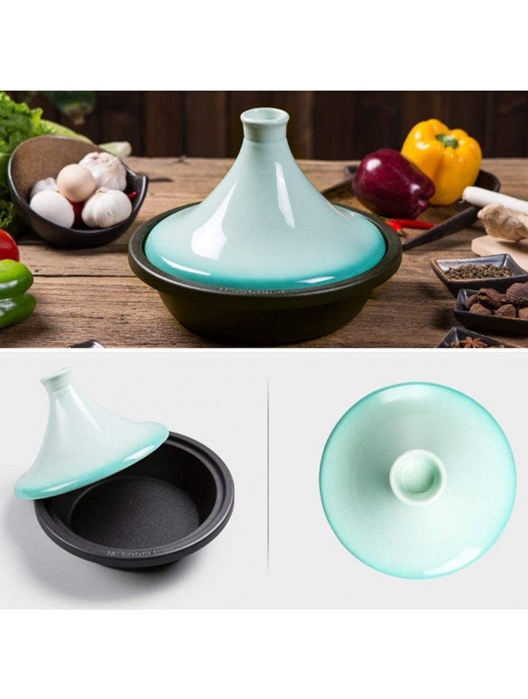 Chinese pottery -Cooker Pot 27 cm Tajin Cooking Slow Cooker|Tagine Pot with Enameled Cast Iron Base and Cone-Shaped Lid|for Braising Slow Cooking Color : C - BT2L7M7WT