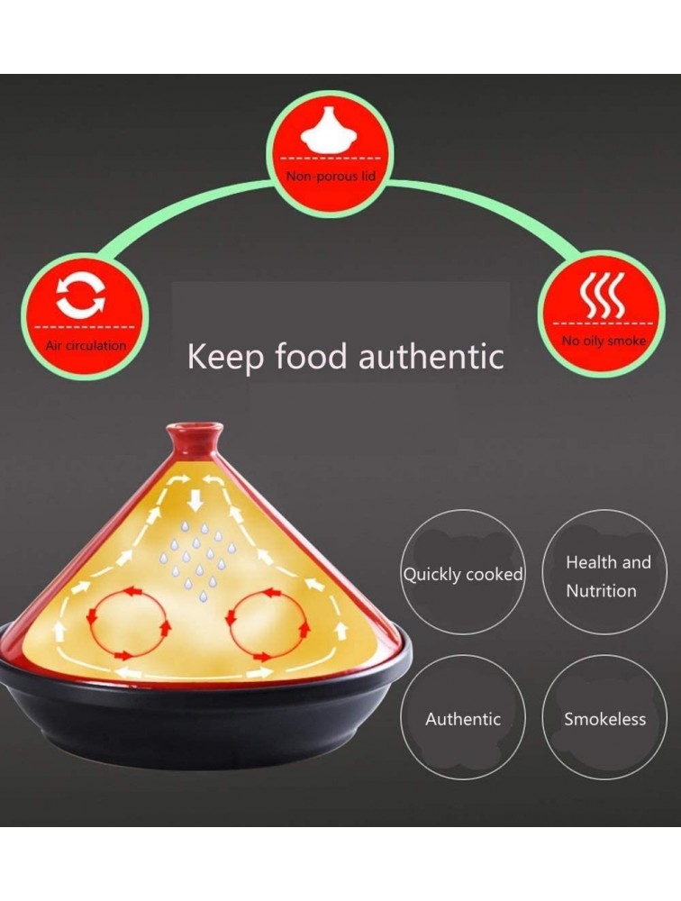 Chinese pottery -Cooker Pot Red Ceramic Tagine Pot|30 cm Braiser Pan with Ceramic Lid|Slow Cooker Without Lead Cooking Healthy Food Color : Red Size : 125×145cm49x57inch - BUR3SBVDU