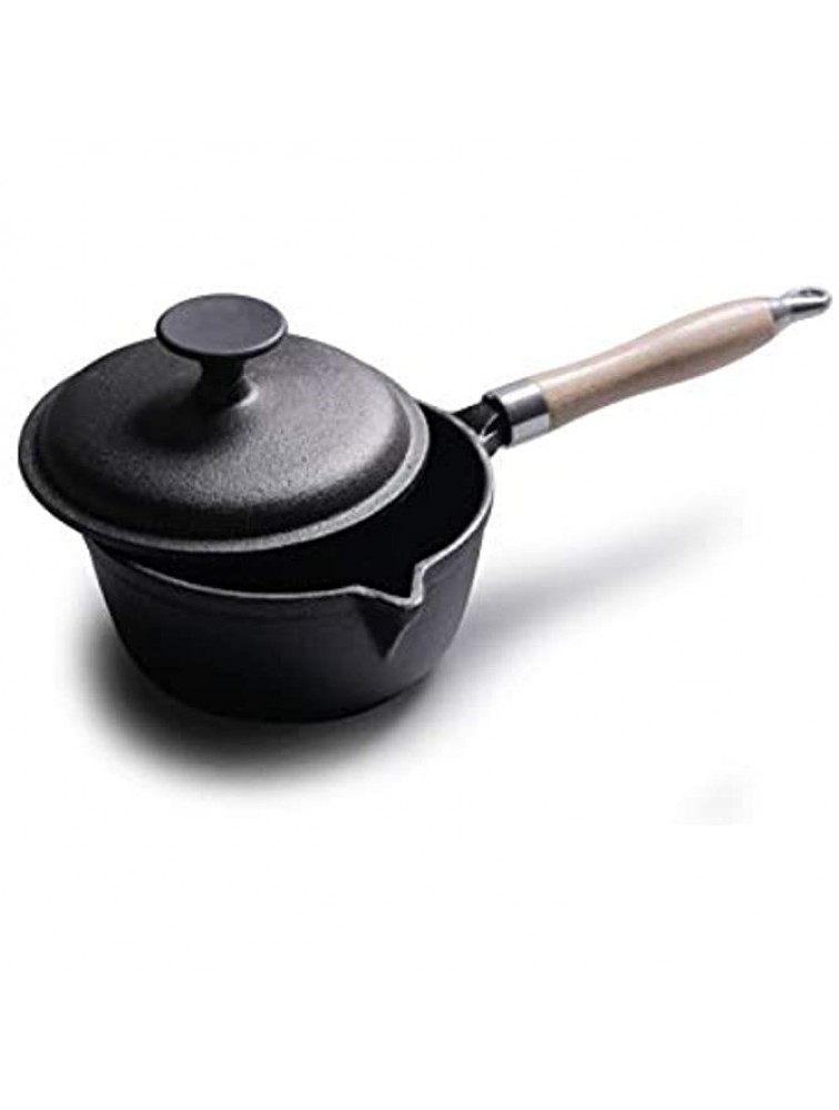 CUJUX 15cm Cast Iron Milk Pan Baby Infant Food Supplement Soup Pot Noodle Soup Pot Hot Pot - BLMP609GY