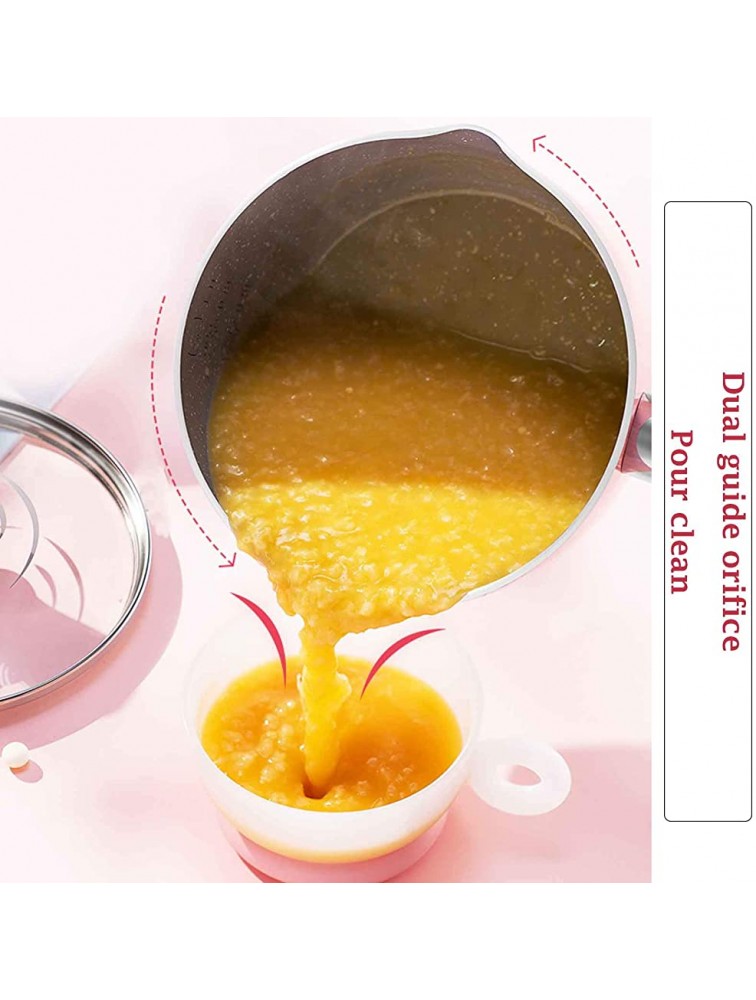 LYYAN Non-Stick Pot,Baby Food Supplement Pot Baby Multi-Function Frying and Cooking Porridge Small Milk Pot Set Pink,Yellow - B3HK1XUZT