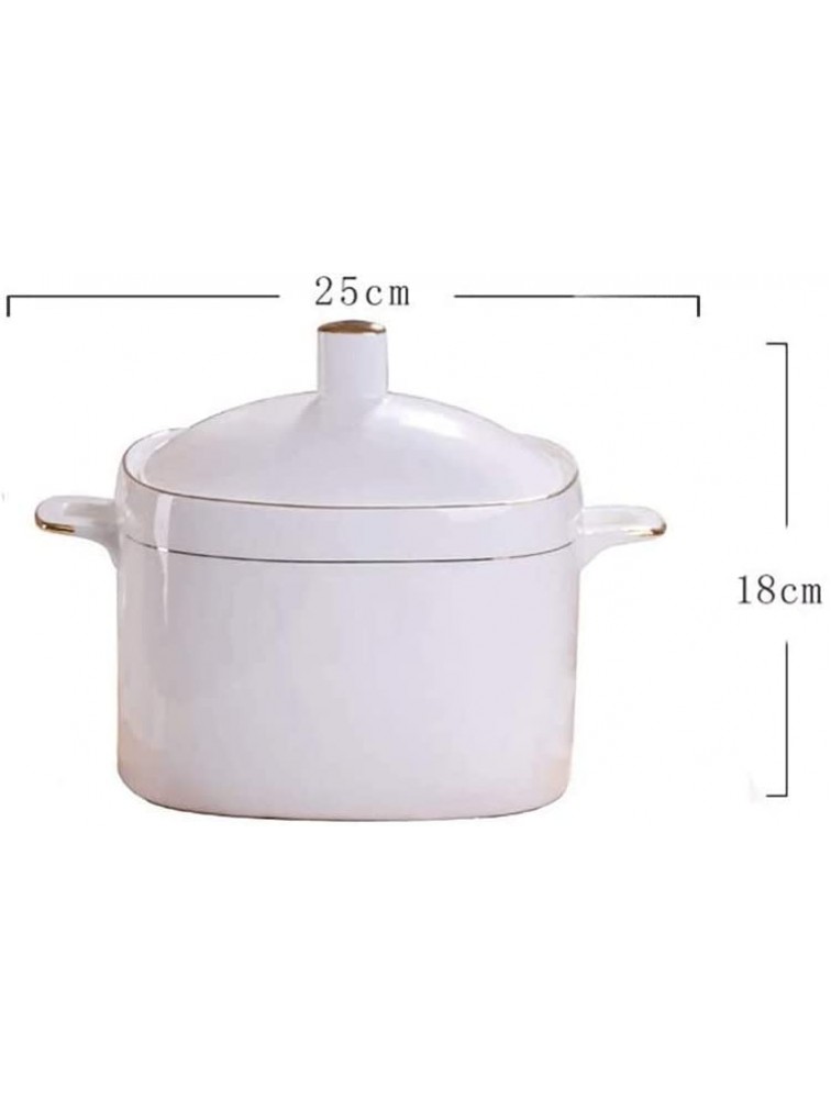 ZZWZM Ceramic soup pot fired at high temperature sturdy and durable double handle heat insulation and anti scalding - BWQJCGEN8