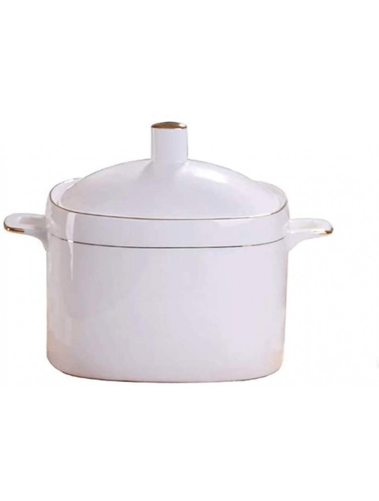 ZZWZM Ceramic soup pot fired at high temperature sturdy and durable double handle heat insulation and anti scalding - BWQJCGEN8