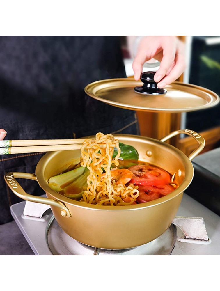 AIZYR Korean Noodle Ramen Pot Small Stockpots Pasta Pots Instant Noodles Pot with Lid for Home and Outdoor - BJ6XAKGKU
