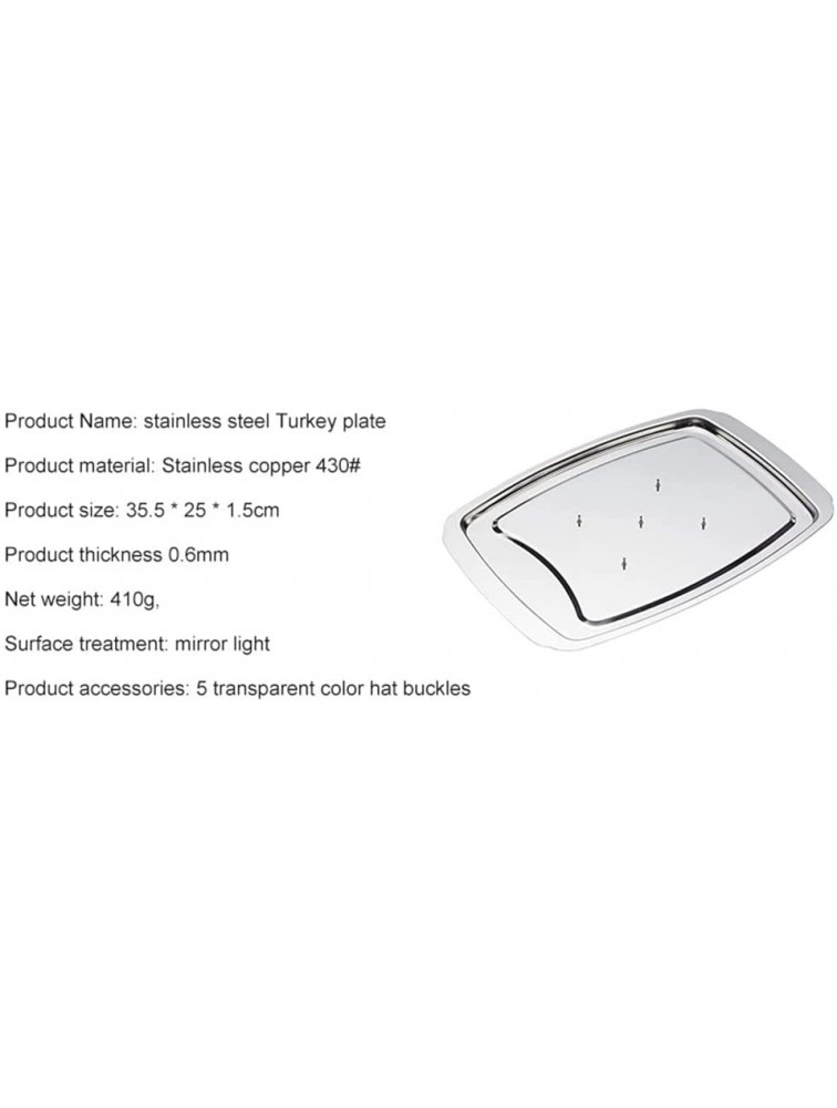 GRETD Stainless Steel Turkey Dish Roast Chicken Plate Rack Bakeware Tray Barbecue Baking Molds Color : As Shown Size : One Size - BG4AKR87K