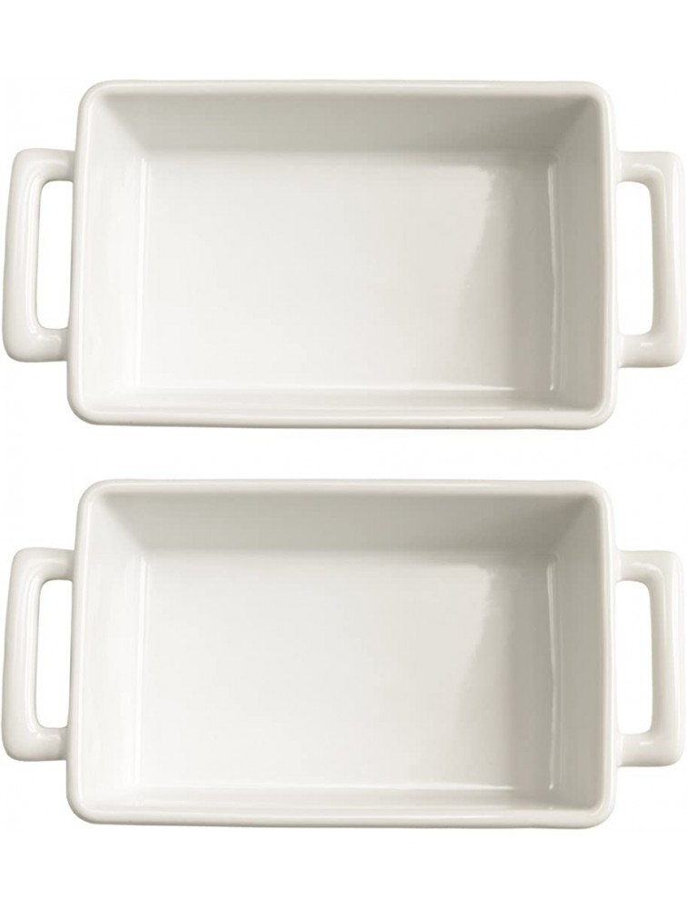 HIC Harold Import Co White Porcelain 8.5 x 5.5 Inch Individual Lasagna Pan Set of 2 - BIW7PZC1G