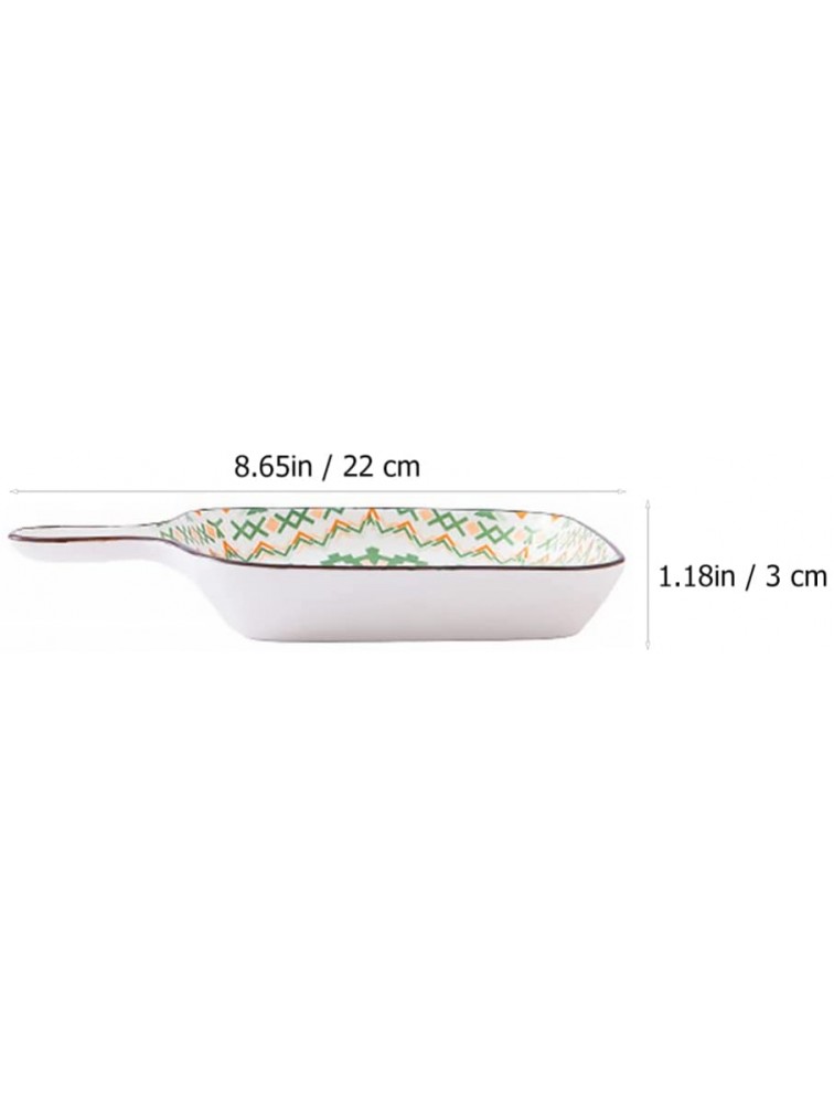 OSALADI Ceramic Baking Dish with Handle Lasagna Cooking Pan Small Shallow Cake Dessert Bakeware Food Serving Trays Oven Food Container for Home Restaurant Kitchen Green - BVJ9XHW2O