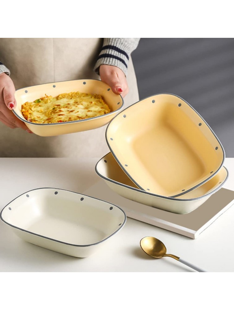 UPKOCH Baking Dishes Ceramic Bakeware Rectangular Non Stick Oven Casserole Pan for Brownie Lasagna Roasting Cake Leftovers Serving Plate White - BLZ7W9N3V