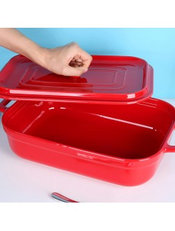 Casserole Dish with Lid for Oven Safe Ceramic Baking Dishes 4.5 QT XX-Large 9x13" 3" Deep Bodaon Christmas Lasagna Pan and Bakeware with Lids Red - BCCN8H64Y