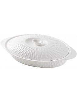 Ceramic Casserole Dish with Lid Oven Safe 1.26 Quart Covered Oval Casserole Dish Set 14x7.5 Baking Dish with Lid for Casseroles Lasagna Pans Casserole Cookware Set - BFHT2KZ49