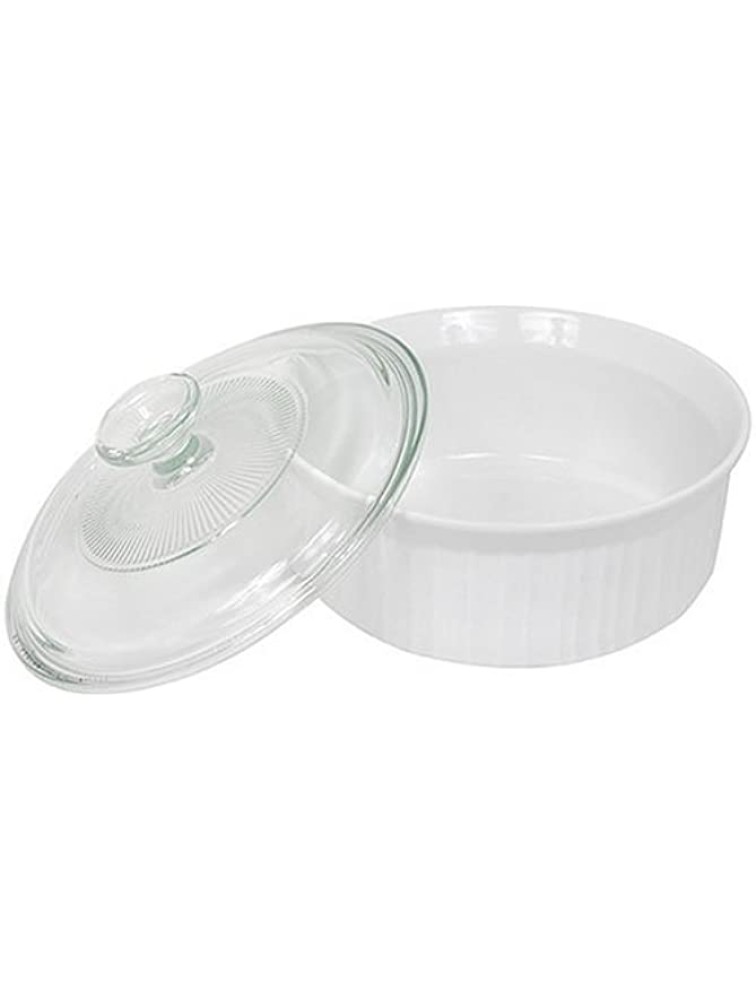CorningWare French White 1-1 2-Quart Covered Round Dish with Glass Top - BJCH22OYL