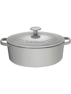Cuisinart Chef's Classic Enameled Cast Iron 5.5-Quart Oval Covered Casserole Enameled Cool Grey - BDQ4434ZM