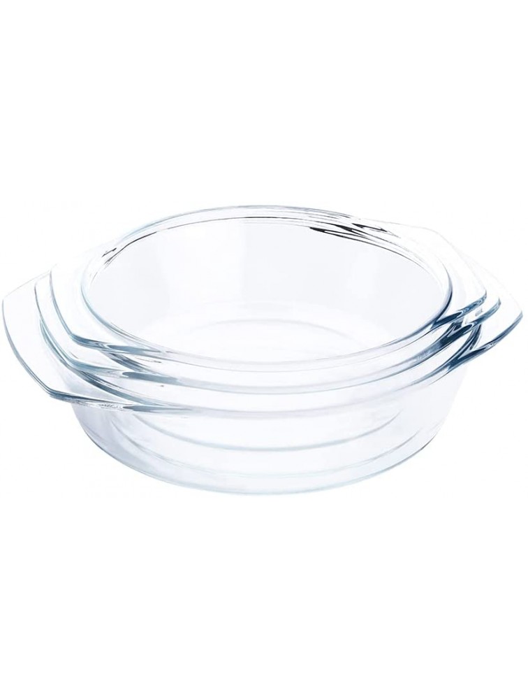 HUSANMP Set of 6 Pieces Round Tempered Glass Casserole Dish with Lids Glass Casserole Baking Dish Set for Oven Freezer and Dishwasher Safe - BR933C8MA