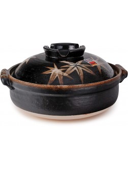 Japanese Momiji Design Donabe Ceramic Hot Pot Casserole Banko Earthenware Clay Pot for Shabu Shabu Made In Japan 82 fl oz 10"D - BZ56AUZKY