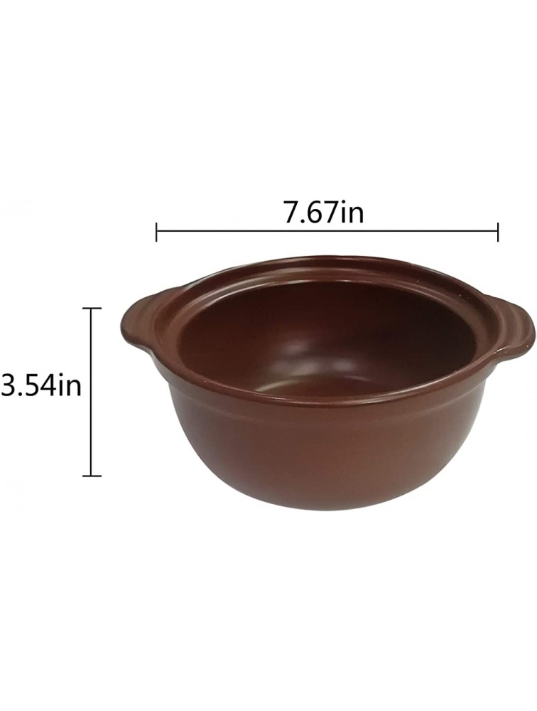 Korean Premium Cartoon Pattern Ceramic Brown Casserole Clay Pot with Lid,For Cooking Hot Pot Dolsot Bibimbap and Soup 8in,44oz - BJV4G62CL