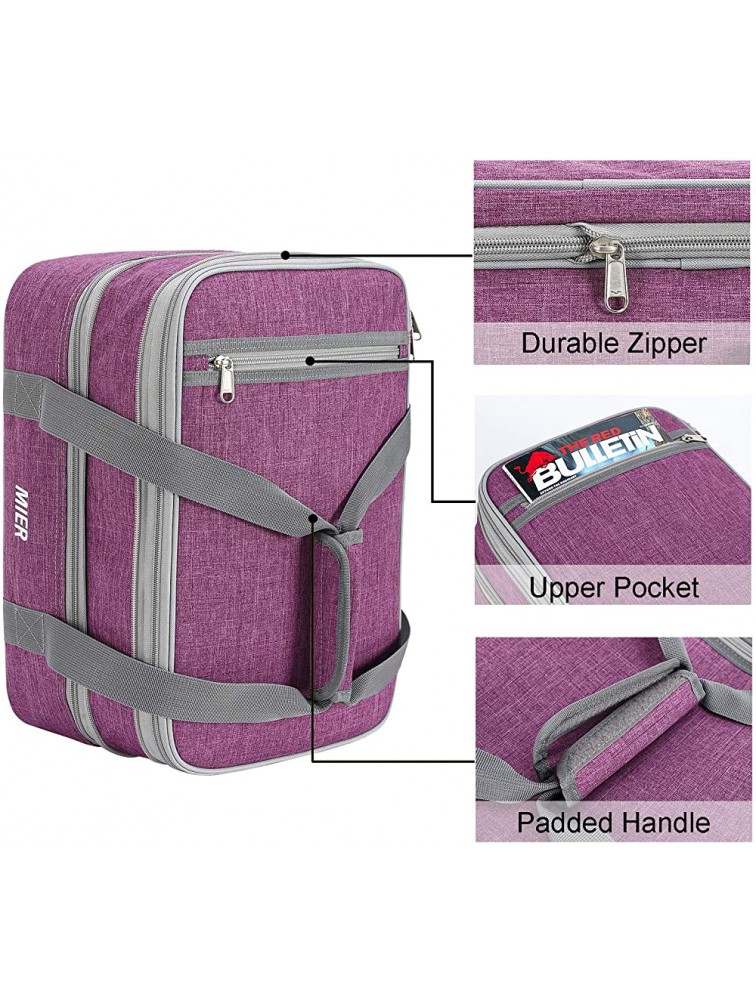MIER Insulated Double Casserole Carrier Thermal Lunch Tote for Potluck Parties Picnic Beach Fits 9 x 13 Inches Casserole Dish Expandable Purple - BKDUT1EJO