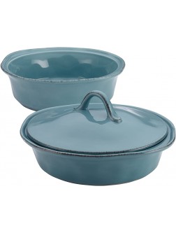 Rachael Ray Cucina Casserole Dish Set with Lid 3 Piece Agave Blue - B1AHFGS25