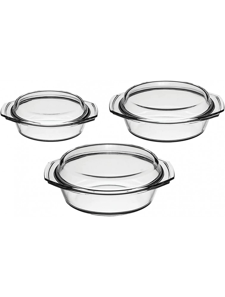 Simax Glass Casserole Dish Set With Lids: 3-piece Glass Baking Dishes For Oven Borosilicate Glass Casserole Dish With Lid Bakers & Casseroles 0.75 Qt 1 Qt And 1.5 Quart Glass Casserole Cookware - BZ428E9OA