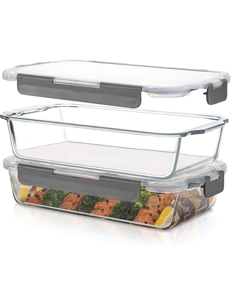 Superior Glass Casserole Dish with lid 2-Piece Glass Bakeware And Glass Food-Storage Set 100% Leakproof Casserole Dish set with Hinged BPA-Free Locking lids Freezer-to-Oven-Safe Baking-Dish Set. - B0CW466M1