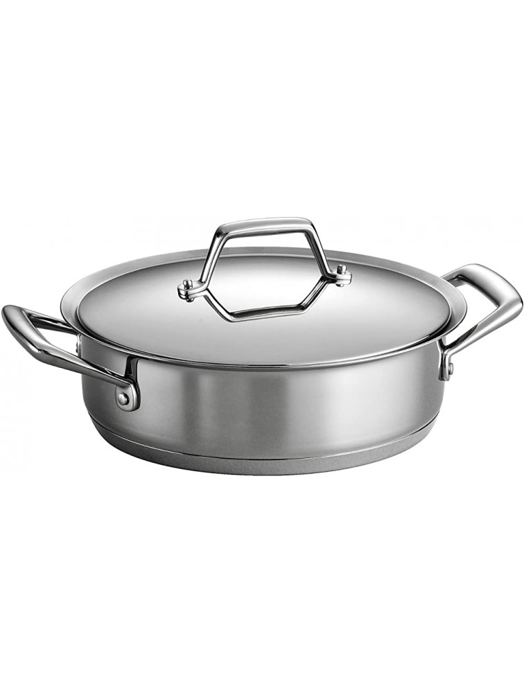 Tramontina Covered Casserole Stainless Steel Tri-Ply Base 3 Qt 80101 003DS - BP0F0S0OD