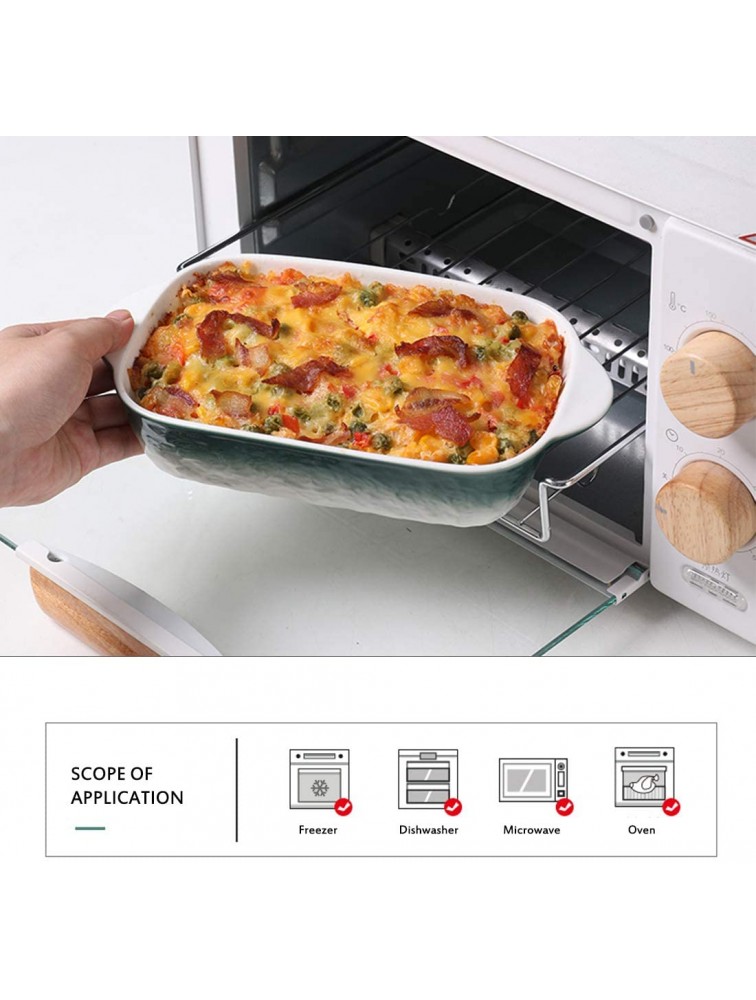 BonNoces Porcelain Baking Dish Small Rectangular Pasta Lasagna Pan Individual Casserole Bakeware with Handle for Oven Kitchen Cooking Set of 3 Assorted Colors - BJAKEICI5