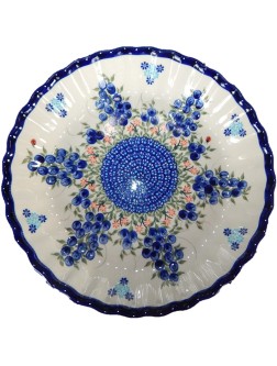 Lidia's Polish Pottery Plate Blueberry Polish Pottery Pie Baker 10" Blue - B9PQPK9W4