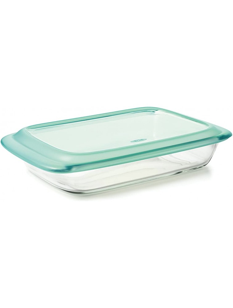 OXO Good Grips Freezer-to-Oven Safe 3 Qt Glass Baking Dish with Lid 9 x 13,Clear,9 x 13 & Good Grips Freezer-to-Oven Safe 2 Qt Glass Baking Dish with Lid,Clear,8 x 8 - BFKDVXT5A