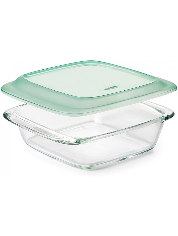 OXO Good Grips Freezer-to-Oven Safe 3 Qt Glass Baking Dish with Lid 9 x 13,Clear,9 x 13 & Good Grips Freezer-to-Oven Safe 2 Qt Glass Baking Dish with Lid,Clear,8 x 8 - BFKDVXT5A