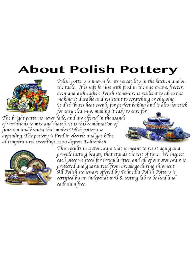 Polish Pottery Round Medium Baker with Handles Maraschino made by Ceramika Artystyczna - B8KR5PDX2