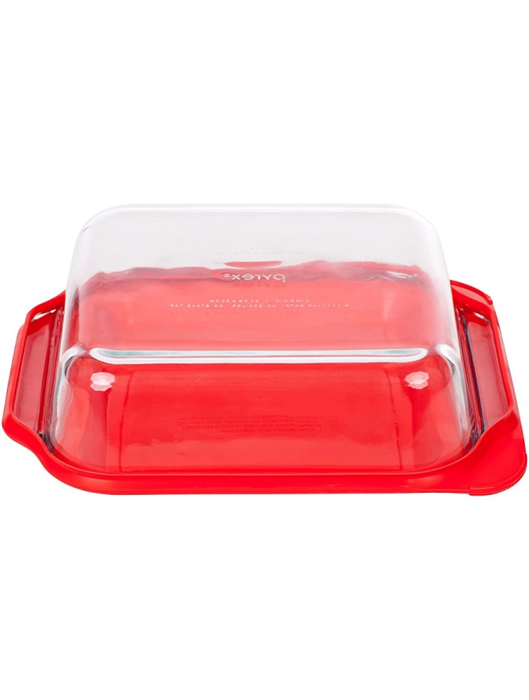 Pyrex 8 Inch Square Baking Dish Red 8-inches - B1THYO07J