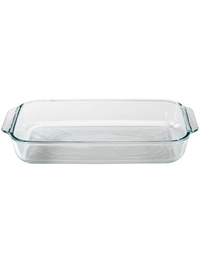 Pyrex Basics 3 Quart Glass Oblong Baking Dish with Red Plastic Lid -13.2 INCH x 8.9inch x 2 inch - BDTBO5D7R