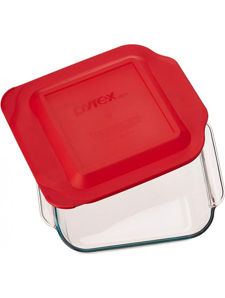 Pyrex Get Dinner Away Large Handle 8 x 8 Square Dish. Making it Easy to Monitor Casserole Cooking and Brownie Baking from a 4 Red 8 - BJ2S7BIS7