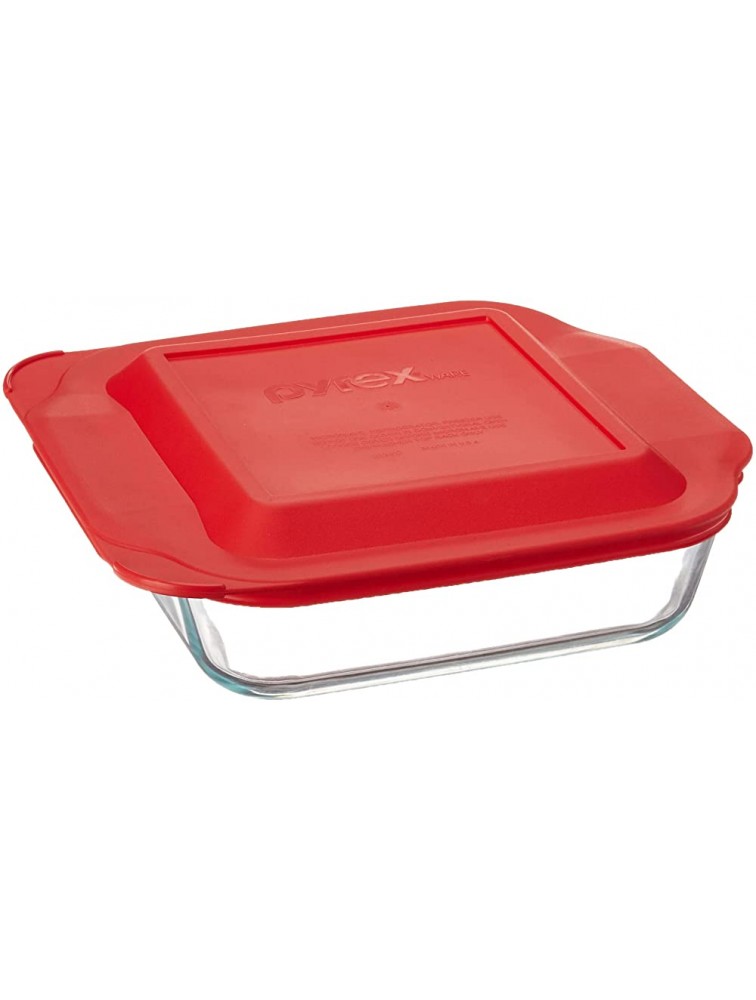 Pyrex Get Dinner Away Large Handle 8" x 8" Square Dish. Making it Easy to Monitor Casserole Cooking and Brownie Baking from a 4 Red 8" - BJ2S7BIS7