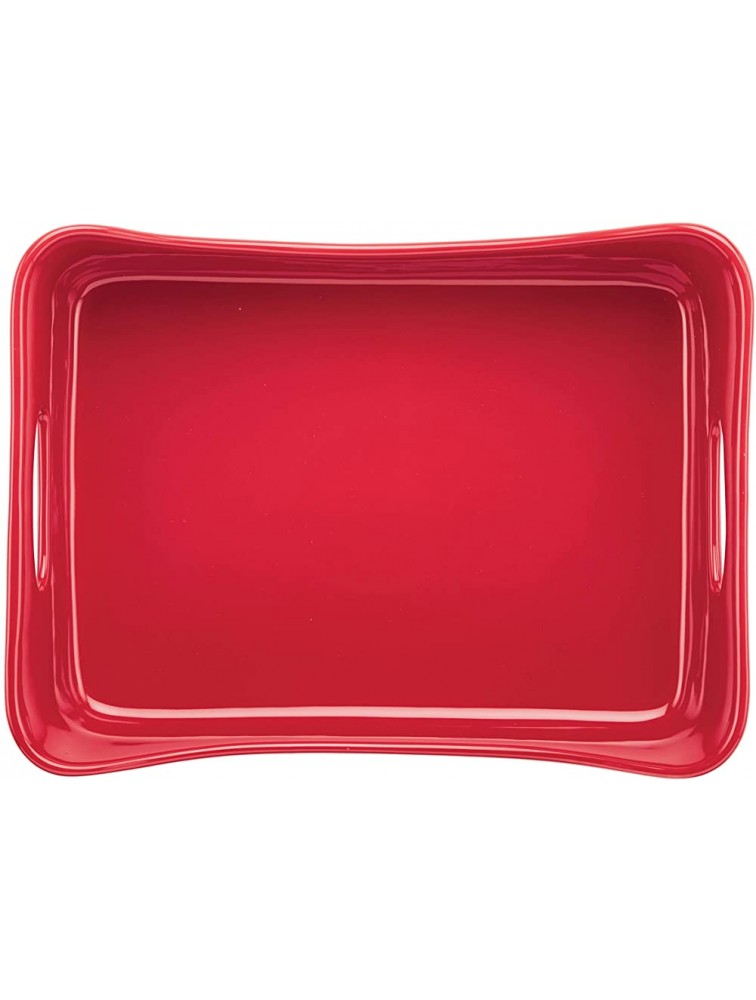 Rachael Ray Solid Glaze Ceramics Bakeware Lasagna Pan Baker Rectangle 9 Inch x 12 Inch Red - BGEF8XAHE