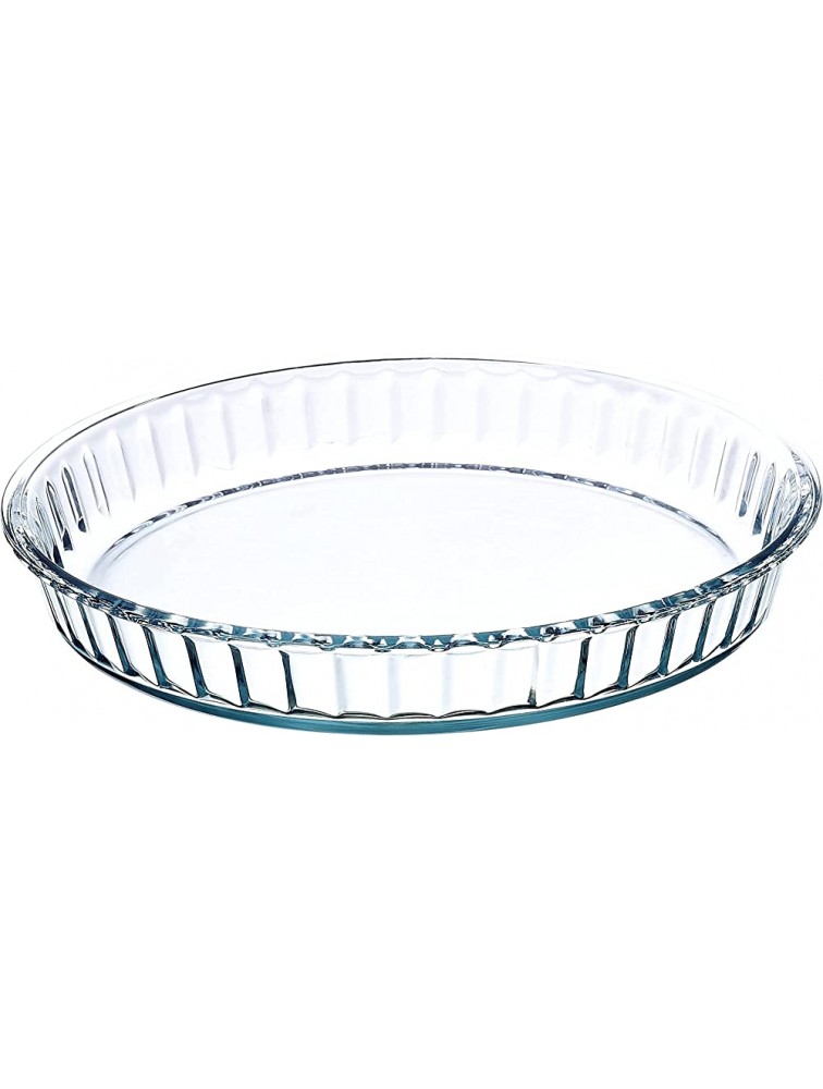 Simax Glass Pie Pan for Baking: Deep Round Pie Plate Dish Great For Apple Pumpkin Holiday Pies etc. Fluted Pie Holder Oven Safe Tray Borosilicate Glass Cake Tin – 11-Inch Large Diameter - BLS35BG40