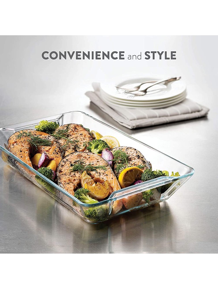 Superior Glass Casserole Dish Set 4-Piece Rectangular Bakeware Set Modern Unique Design Glass Baking-Dish Set Grip Handles for Easy Carry from Hot Oven To Table Nesting for Space-Saving Storage. - B8E0SYPE6