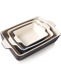 SWEEJAR Ceramic Bakeware Set Rectangular Baking Dish Lasagna Pans for Cooking Kitchen Cake Dinner Banquet and Daily Use 11.8 x 7.8 x 2.75 Inches of Casserole Dishes Navy - BFYX9UFAA