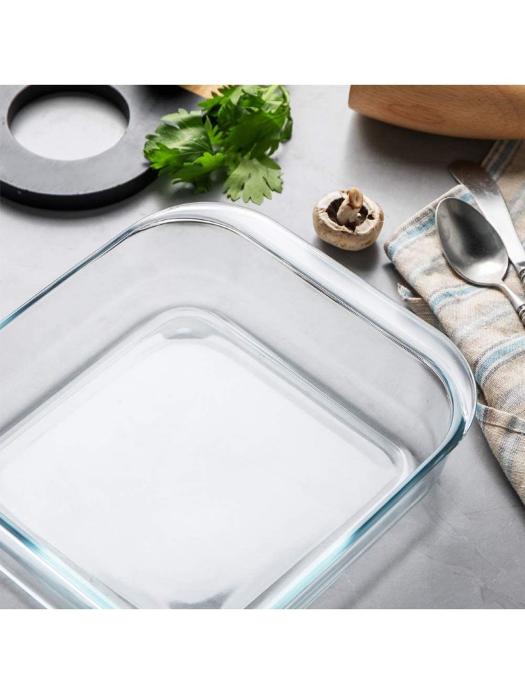 SWEEJAR Glass Bakeware Rectangular Baking Dish Lasagna Pans for Cooking Kitchen Cake Dinner Banquet and Daily Use 9.4 x 9.4 x 2.4 Inches of Baking Pans - BQ5Y0ET5I