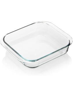 SWEEJAR Glass Bakeware Rectangular Baking Dish Lasagna Pans for Cooking Kitchen Cake Dinner Banquet and Daily Use 9.4 x 9.4 x 2.4 Inches of Baking Pans - BQ5Y0ET5I