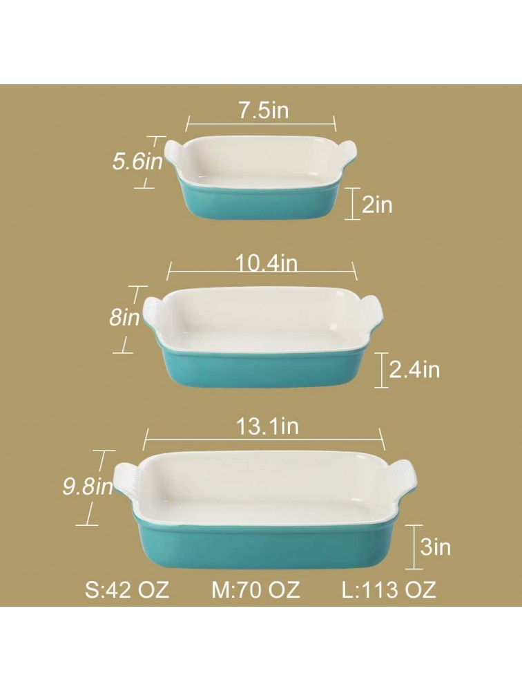 SWEEJAR Porcelain Bakeware Set for Cooking Ceramic Rectangular Baking Dish Lasagna Pans for Casserole Dish Cake Dinner Kitchen Banquet and Daily Use 13 x 9.8 inch Navy - B3VAU3Q2Z