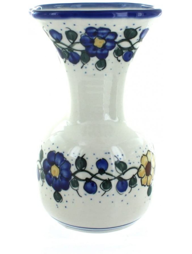 WR Unikat Blue Rose Polish Pottery Geranium Vase - BDW8EY7TV