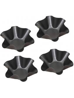 4 Packs Taco Salad Bowl Maker Molds – Nonstick Carbon Steel Tortilla Shell Pans Baking Molds Tostada Bake Taco Shells Black 4 - BY75C53B5