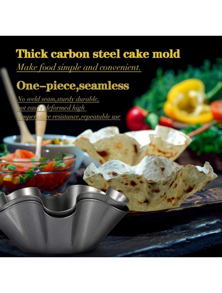 Amytalk 6 Packs 8.2inch Tortilla Pan Tortilla Maker Taco Shell Maker Salad Bowl Taco Pan Carbon steel - BWADNERLK