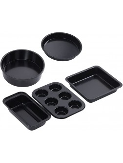 Bakeware Set Professional Carbon Steel Bakeware Kit Good Thermal Conductivity Space Saving for Kitchen for Homeblack - B8LE5VZB9