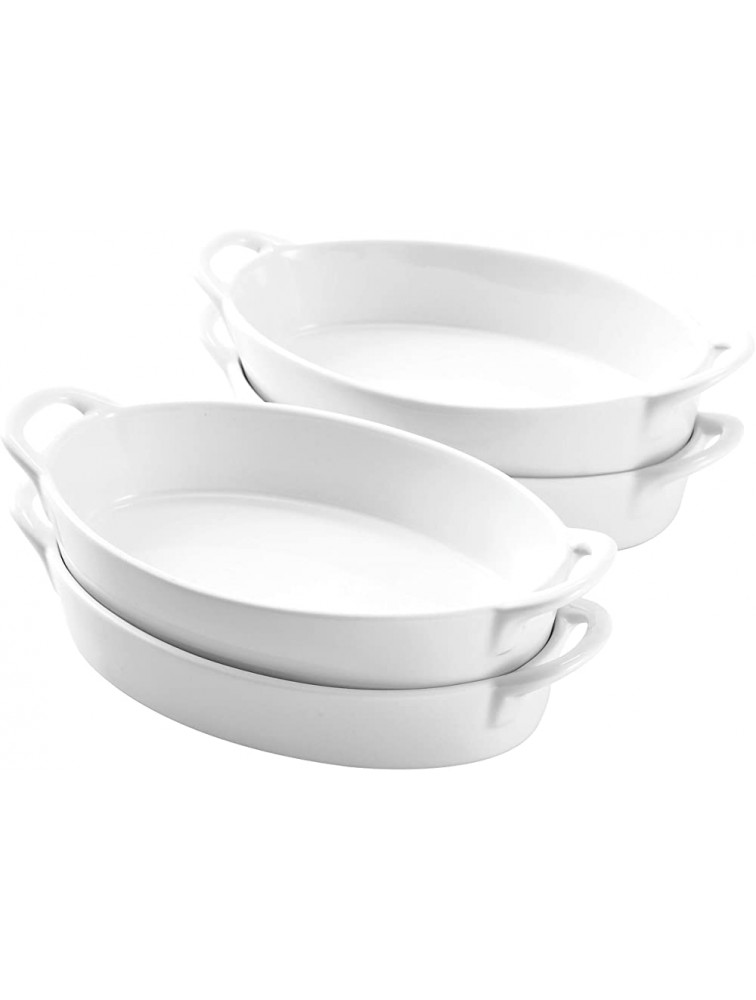 Bruntmor Set of 4 Oval Au Gratin 8x 5 Baking Dishes Lasagna Pan Ceramic Bakeware Ideal for Crème Brulee Easy Carry Handles Nice Table Serving Dish and Jumbo Coffee and Cereal Set of 4 Jumbo Mugs - BTVANT5GI