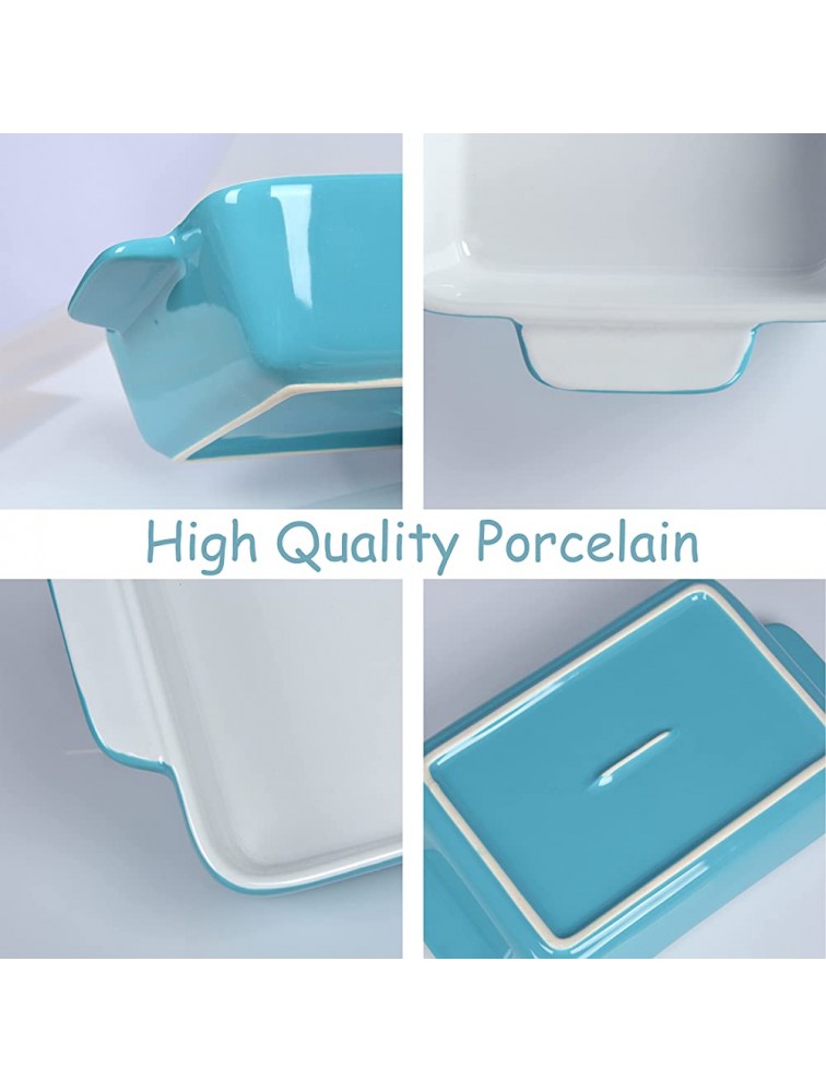 Finnhomy Casserole Dish Set Baking Dish for Cooking Kitchen Cake Dinner Banquet and Daily Baking Dishes for Oven Ceramic Baking Set 9-Piece Aquamarine Color - BSIE4RZB0