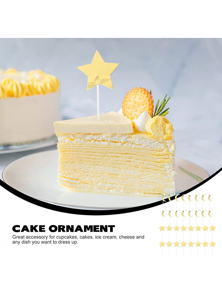 GARNECK 60Pcs EID Mubarak Cake Insert Cards Creative Cake Ornament Party Baking Adornment - B0M0W7PW7