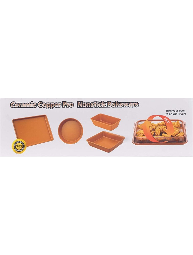 Gourmet Edge Copper Ceramic Nonstick Bakeware Set Assorted Items 6 Piece Orange 40-4006 - BRBLHHCOY