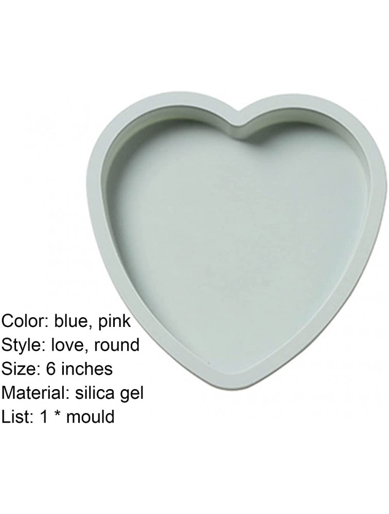 IKAXIYO Pastry 6 Inch Baking Pastry Mould Widely Used Round Lightweight 6 Inch Blue Love Heart* - BDZNRJKMQ
