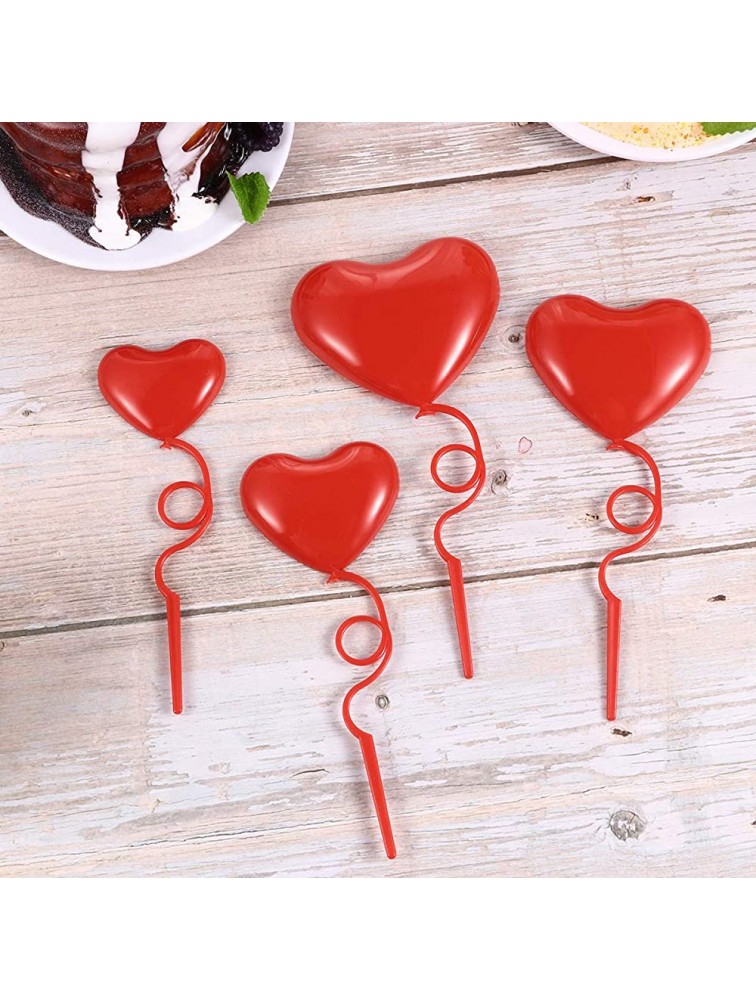 INOOMP 32PCS Heart- Shaped Creative Love Heart Chic Heart- Shaped Cake Picks Festival Cake Decorative Plug for Wedding Birthday Party Red - B0Z7LOWWR