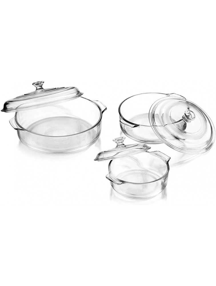 Libbey Baker's Basics 3-Piece Glass Casserole Baking Dish Set with Glass Covers - B2LRQTZK5
